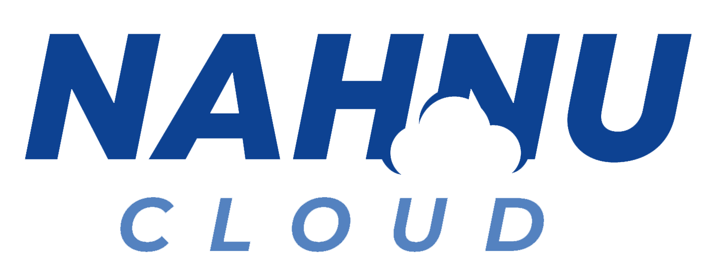 Nahu cloud logo on a black background.